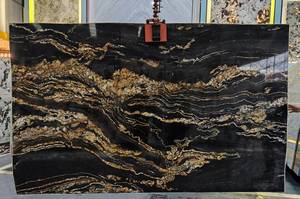 Dalle de quartzite en or noir de luxe Design moderne poli étanche pour comptoir fond mur décoration intérieure graphique - Product Image 4