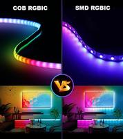 Lampu LED Strip RGBIC Addressable Berkualitas Tinggi 2.7mm 5V 160Leds 12W/M Dekorasi LED Warna Impian Dalam Ruangan Kontrol Jarak Jauh WIFI IP20