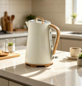 Retro Electric <b>Tea</b> Kettle 1.7L Stainless Steel Water Boiling Jug 2200W Cordless Hot Water Kettle with Water Level Gauge and <b>LED</b> - Product Image 2
