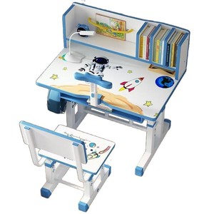 Conjunto <span class=keywords><strong>de</strong></span> Silla y Escritorio para Niños, Escritorio <span class=keywords><strong>de</strong></span> Altura Ajustable para Estudiantes <span class=keywords><strong>de</strong></span> Primaria, Librero Moderno Incluido - Product Image 5