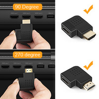 CableCreation Lot de 2 adaptateurs HDMI à angle droit 90/270 degrés, prolongateur HDMI mâle vers femelle 4K pour espaces restreints, HDTV, moniteur, PS5