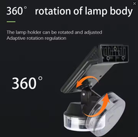 Lampe murale extérieure LED étanche IP65 avec détecteur de mouvement, batterie Li-ion, énergie solaire, pour jardin et camping, super lumineuse