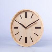 Jam Dinding Kayu Pinus Netral Hangat Modern Modular Hening Dekoratif Bentuk Persegi Jam Dinding Kayu
