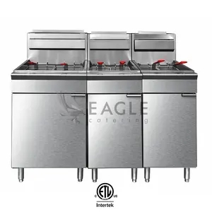 ETL Certified Commercial Gas Deep Fat Fryer Stainless Steel Kitchen Equipment by Eagle for Manufacturing Plants from China