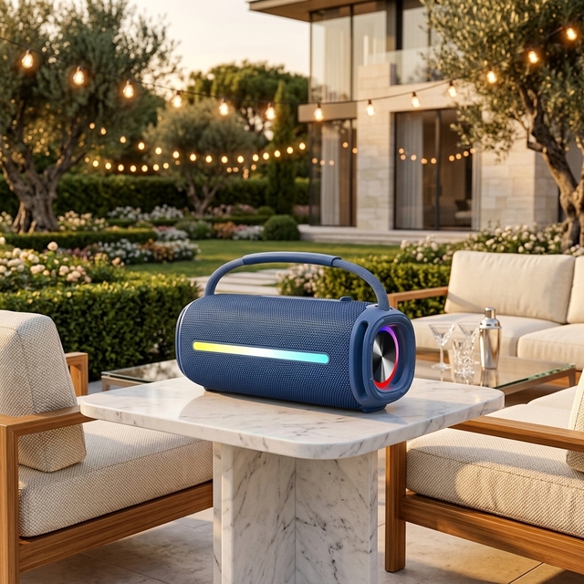 Portable IPX6 Waterproof Active Speaker Heavy Bass Wireless Outdoor Subwoofer RGB LED USB Stereo Loud Sound for Travel Party