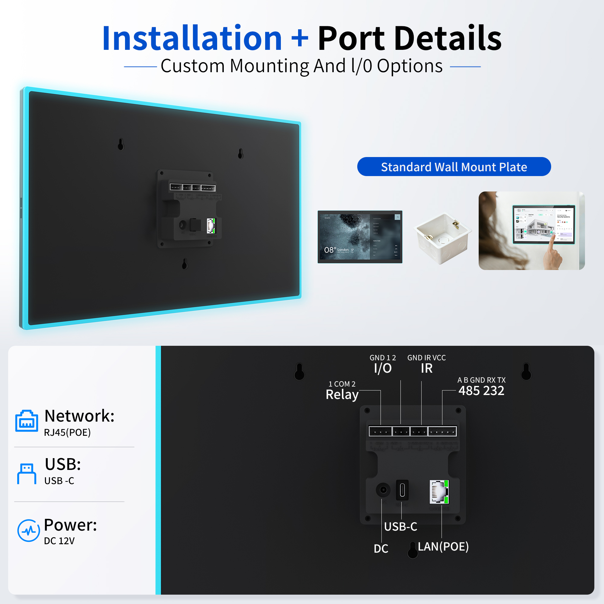 Smart Home Wifi 10.1 Inch Wall Mount Android Tuya POE Automation Control Panel Tablet · image 4