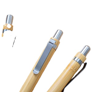 Custom 1mm Sustainable Writing Eco-Friendly <b>Bamboo</b> Pens, Wooden Retractable Ballpoint Pen - Product Image 2