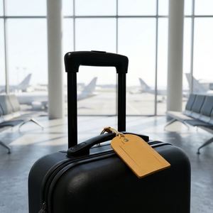 Wholesale Vintage PU Leather Luggage <b>Tag</b> Address <b>ID</b> Card Holder Fashion Suitcase <b>Tag</b> Waterproof Buggage <b>Tag</b> for Travel - Product Image 3