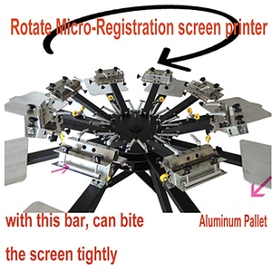 Rotary <strong>Multicolor</strong> <strong>Screen</strong> Printer 4 Color 6 Color 8 Colors <strong>Manual</strong> T-shirt Silk <strong>Screen</strong> <strong>Printing</strong> <strong>Machines</strong> with Micro Registration - Product Image 6