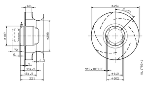Ventilateur centrifuge <span class=keywords><strong>de</strong></span> refroidissement pour armoire d'onduleur ZIEHL-ABEGG RH45M-VDK.4F.1R RH45M-4DK.4I.1R 400V AC 690W 450mm 1.3A <span class=keywords><strong>Renoir</strong></span> - Product Image 3