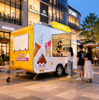 Chariot de bar mobile CE DOT COC pour la vente de nourriture, remorque à pizza, camion de bars mobiles à vendre, en acier inoxydable pour hamburgers