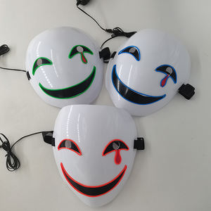 Masque d'anime japonais, masque souriant, masque <span class=keywords><strong>de</strong></span> <span class=keywords><strong>colère</strong></span>, masque facial, accessoires <span class=keywords><strong>de</strong></span> costumes pour adultes et enfants, masque LED lumineux pour Halloween - Product Image 6