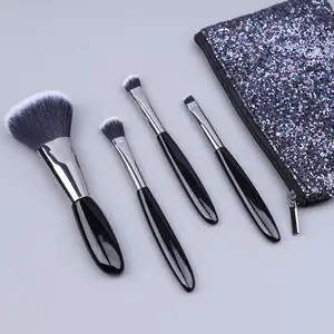 Professionnel de haute qualité OEM 4 pièces poudre fard à paupières brosse à sourcils ensemble de pinceaux de maquillage pour les débutants