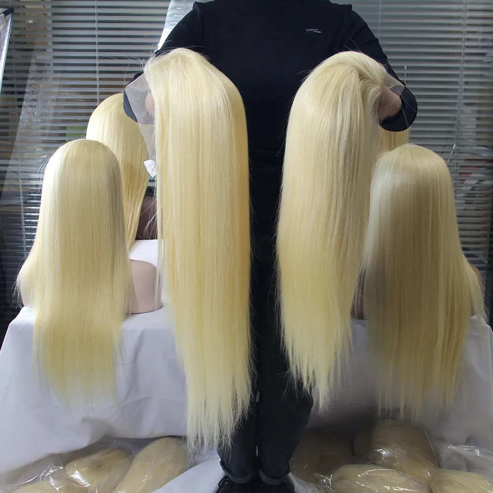 Goedkope Groothandel 613 Blonde Maagdelijk Haar Pruik, Dubbel Getrokken Peruaanse 10 Inch Korte Bob Pruik