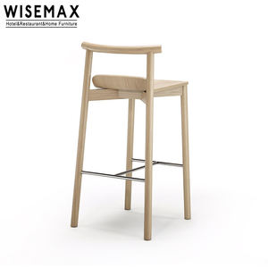 WISEMAX FURNITURE Chaise <span class=keywords><strong>de</strong></span> comptoir nordique moderne à dossier bas <span class=keywords><strong>Tabouret</strong></span> <span class=keywords><strong>de</strong></span> <span class=keywords><strong>bar</strong></span> haut en bois <span class=keywords><strong>de</strong></span> chêne naturel avec repose-pieds pour îlot <span class=keywords><strong>de</strong></span> cuisine Maison - Product Image 6