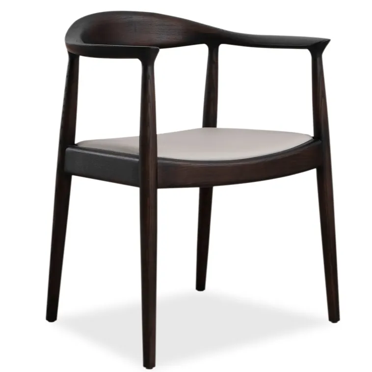 Moderna sedia in legno PU sala da pranzo sedie mobili solido classico bracciolo Kennedy per caffetteria sedia da pranzo