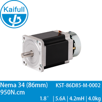 Motor paso a paso híbrido Kaifull NEMA 34 de 2 fases, 24V, con freno, 9.5Nm, KST-86D85-M-0002, 8 cables, para eje Z pesado, máquina CNC, brazo robótico