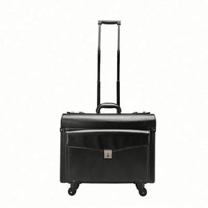 Maleta de Viaje Profesional de Cuero PU Moderno de Primera Calidad, con Ruedas Giratorias, Portátil, Ligera, Impermeable, con Candado para Piloto - Product Image 2