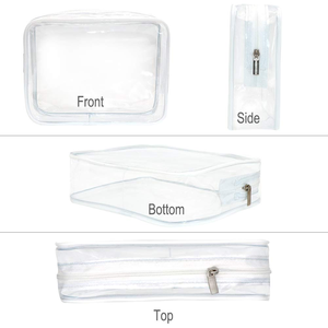 Trousse de maquillage en plastique PVC de haute qualité sac cosmétique transparent personnalisé avec fermeture éclair - Product Image 2