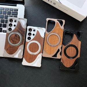 <span class=keywords><strong>Singstar</strong></span> usine bois naturel antichoc coques de téléphone portable pour samsung Galaxy S24 Ultra 360 béquille coque de téléphone - Product Image 6