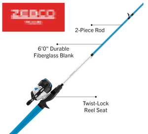 Chine Moulinet Spincast personnalisé 2 pièces <span class=keywords><strong>canne</strong></span> à pêche en fibre de verre Combo <span class=keywords><strong>6</strong></span> pieds Action rapide moyenne poignée ComfortGrip - Product Image 2