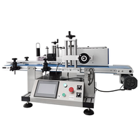 Machine d'étiquetage entièrement automatique horizontale pour bouteilles rondes, conteneurs, bocaux et baumes à lèvres