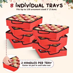 Garde 128 ornements de vacances Conteneurs de stockage de Noël de 3 pouces Boîte de rangement pour ornements de Noël - Product Image 6