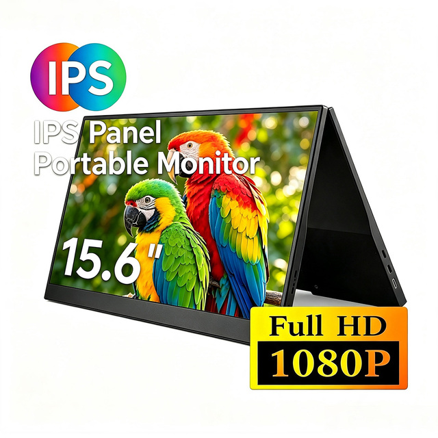 15.6-inch 60Hz 16:9 IPS Portable Monitor 1920*1080 Resolution  Built-in Speaker Travel Display Gaming Monitor