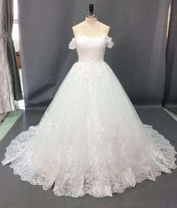 2025 Classic Plus Size Scoop Neckline Short <b>Sleeve</b> Floor Length Lace Embroidery Chapel Train Custom Long Formal <b>Bridal</b> Dubai - Product Image 2