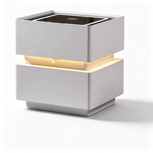 Mesita de noche moderna estilo crema, <span class=keywords><strong>48</strong></span>*40*48cm, con luz nocturna, armario de almacenamiento, muebles de noche - Product Image 4