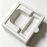 Emballage de vente au détail pour téléphone avec plateau intérieur, câble de chargeur et emplacements pour carte SIM, insert en pulpe moulée biodégradable, boîte cadeau de marque
