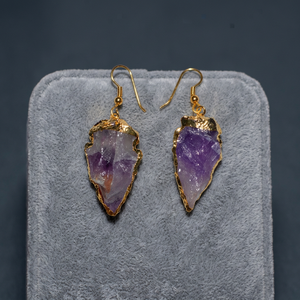 Crystalexport.com Grossiste : Boucles d'oreilles pendantes classiques en agate motif flèche, modèle H-Jewel-031, unisexe, cadeau de fiançailles et d'anniversaire, Gujarat - Product Image 3