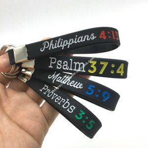 Porte-clés religieux en forme de mousqueton avec versets bibliques : Philippiens 4:13, Psaume 37:4, Proverbes 3:5, Matthieu 5:9 – Promotion de la Sainte Bible chrétienne - Product Image 4