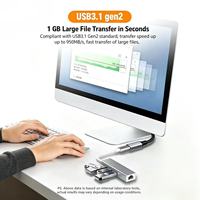 Câble vidéo USB 3.1 Gen 2 Type-C mâle-femelle 100W, conducteur en cuivre pur, alliage d'aluminium, pour la charge, le transfert de données et la vidéo