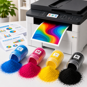 Polvo de Tóner Original al por Mayor de Fábrica, Compatible <span class=keywords><strong>con</strong></span> Impresoras Láser a Color Canon y HP, 1 kg/bolsa, Negro CMY - Product Image 1