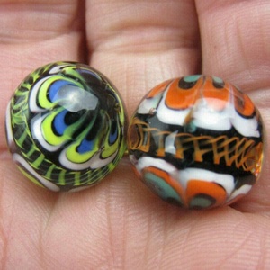 Biglie in Vetro Soffiato di <span class=keywords><strong>Murano</strong></span> Fatte a Mano, Design a Reticolo, 20mm, Tecnica Lampworking, Vetro Artistico per Bambini - Product Image 5