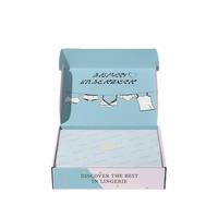 Boîte en carton personnalisée avec motif intérieur imprimé pour sous-vêtements et lingerie, emballage ondulé pour envoi postal