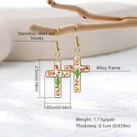 Boucles d'oreilles en acier inoxydable de qualité supérieure avec fleurs séchées en résine, style bohème, faites à la main, légères, hypoallergéniques, bijoux pour femmes, cadeau