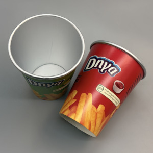 High Quality <b>Disposable</b> Coffee Aluminum Foil Paper <b>Cup</b> Custom Logo Single Double Wall for French Fries - Product Image 6