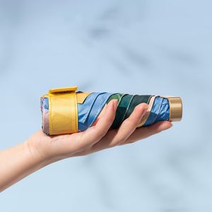 Payung lipat 5 ringkas untuk wanita, payung lipat Mini saku Super motif bunga cantik Anti UV dan hujan untuk wanita - Product Image 4