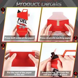 Cajas de Regalo con Diseño de Carros de Carreras, 12 Unidades, Cajas para Fiestas de Cumpleaños con Diseño de Bandera a Cuadros Blanca y Negra, Cajas para Palomitas, Dulces y Galletas - Product Image 4