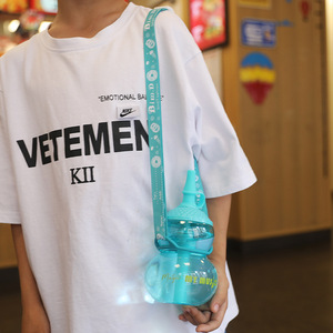 Zogift Cartoon Creatieve Kalebas Schattige En Verse Beker Kindersport Draagbare Plastic Waterfles Met Stro - Product Image 6