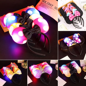 Light Up Minnie <b>Mouse</b> Headband Heart Shape Flashing LED Hair Accessory For Children Christmas Party Decorations - Product Image 5