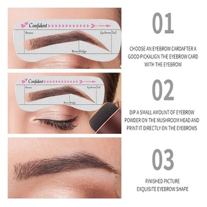 Kit de pochoirs pour sourcils, vente en gros, nouveauté, 12 pochoirs pour sourcils, kit de mise en forme, kit de pochoirs pour sourcils en une étape, <span class=keywords><strong>pochoir</strong></span> pour sourcils imperméable, sur les sourcils, la ligne des cheveux - Product Image 5