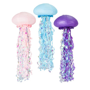 Lanterna di Carta Fai-da-Te a Tema Sirena per Pasqua e Feste Estive in Spiaggia, Decorazioni da Parete per Primo Compleanno Bambine - Product Image 5