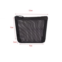 3Pcs Mesh Organizer Case Cosmetic Makeup Bag Set 3 Sizes Polyester Black Zipper Cosmetic Private Label Travel Custom Makeup Bag