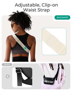 Water-Resistant Women's Lightweight Puffer Fabric Crossbody Waist Bag Multi-Pocket Organizer with Adjustable <b>Clip</b>-On Strap - Product Image 6