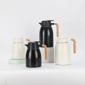 热销高品质壶真空壶烧瓶不锈钢双壁真空咖啡壶木柄