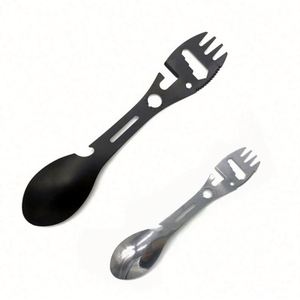 Cuchara-Tenedor Multiusos de Acero Inoxidable con Abrebotellas, Utensilio de Camping Personalizado con Serigrafía para Uso Promocional al Aire Libre - Product Image 1