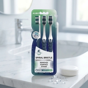 Lot de 3 brosses à dents légères à poils rigides en nylon et manche en plastique pour un nettoyage en profondeur, idéales pour adultes à usage domestique - Product Image 3